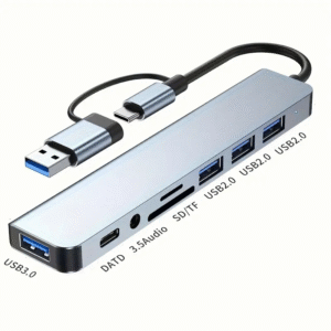 8-in-1 USB Hub with audio jack, USB