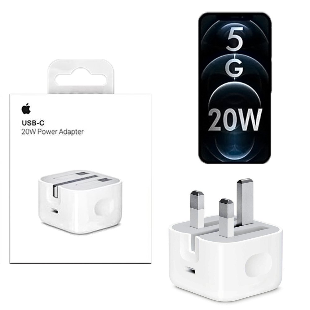 Apple 20W PD Charger with Three-Prong Plug